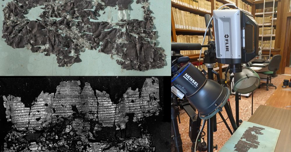 FLIR X-Serie Wärmebildkamera analysiert karbonisierte Herculaneum-Papyri mit Puls-Thermografie