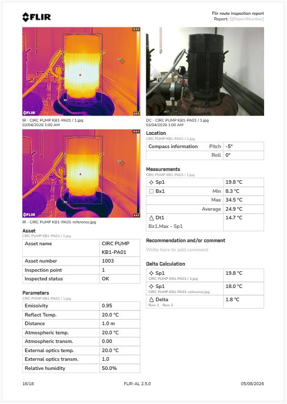FLIR Assetlink 2.5 - Delta Temperaturberechnung