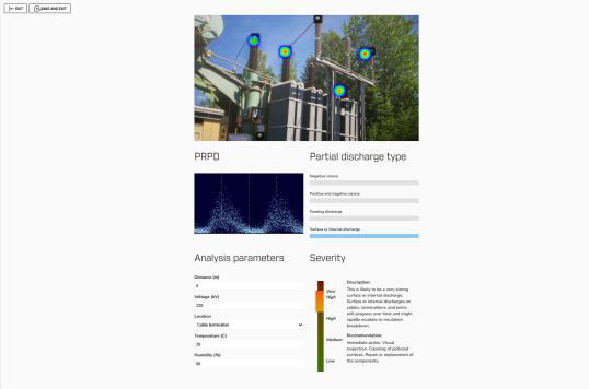 FLIR Assetlink Bericht mit Teilentladungsdaten einer FLIR Si2-PD Prüfung