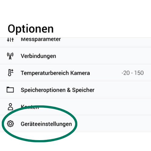 Anleitung FLIR C5 Streaming - Optionen Geräteeinstellungen