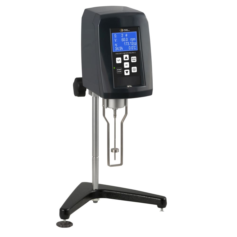 PCE-RVI 2 Rotationsviskosimeter mit höhenverstellbarem Stativ und Messspindel