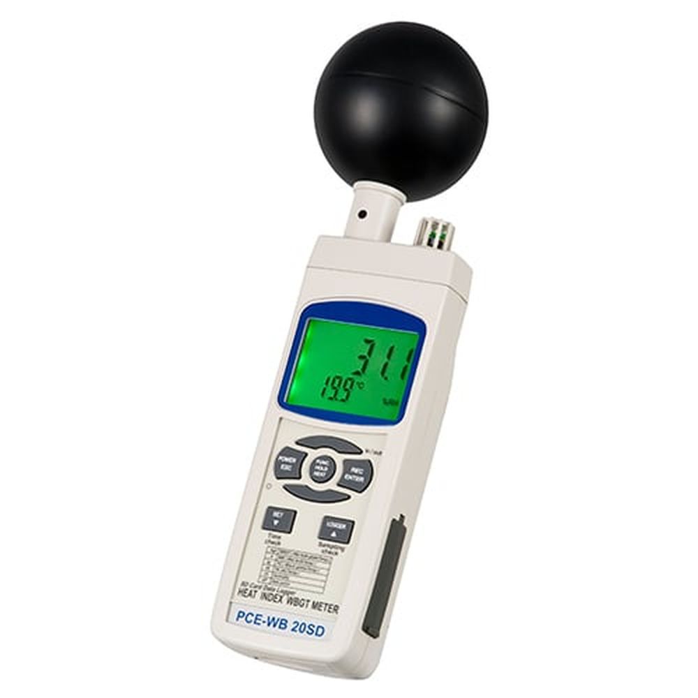 PCE-WB 20SD WBGT-Messgerät mit Schwarzkugelsensor und SD-Datenlogger